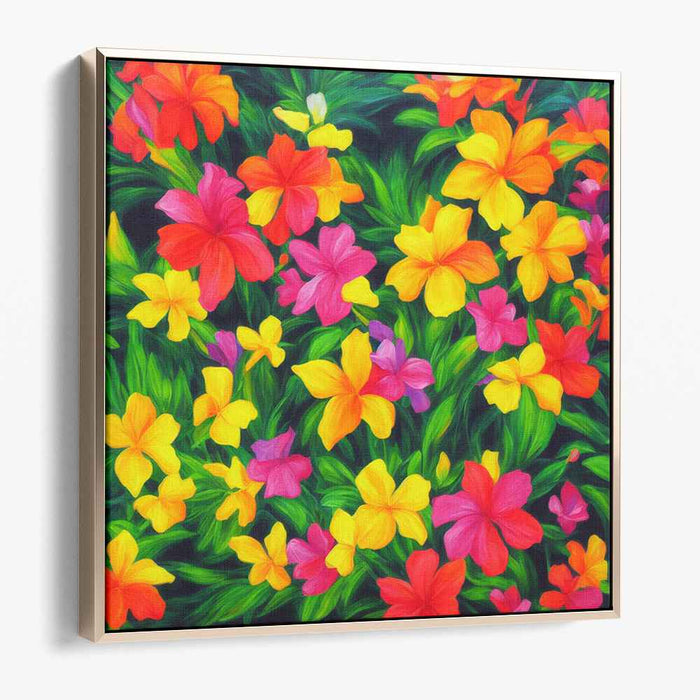 Melodic Blooms Dance Gracefully: Lush Garden Symphony Canvas Art Print