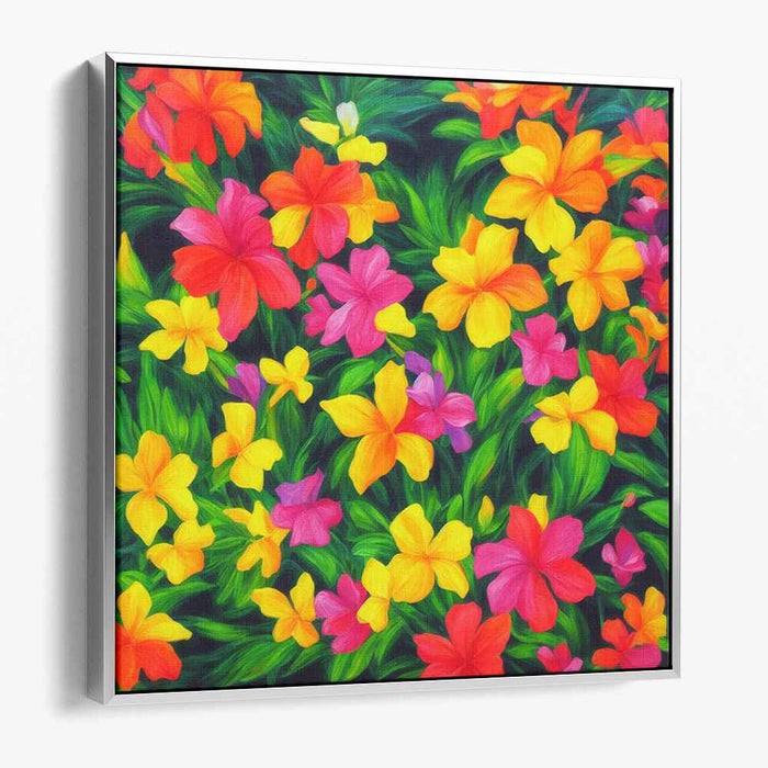 Melodic Blooms Dance Gracefully: Lush Garden Symphony Canvas Art Print