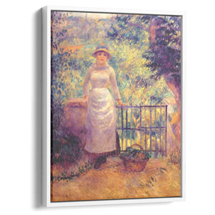 Aline at the gate (girl in the garden) (1884) by Pierre-Auguste Renoir