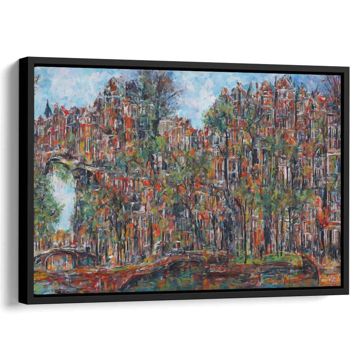 Bridges' Melody: Impressionist Cityscape with Bridges and Waterways