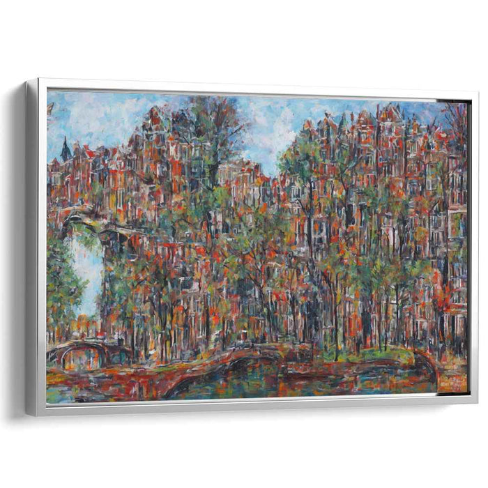 Bridges' Melody: Impressionist Cityscape with Bridges and Waterways