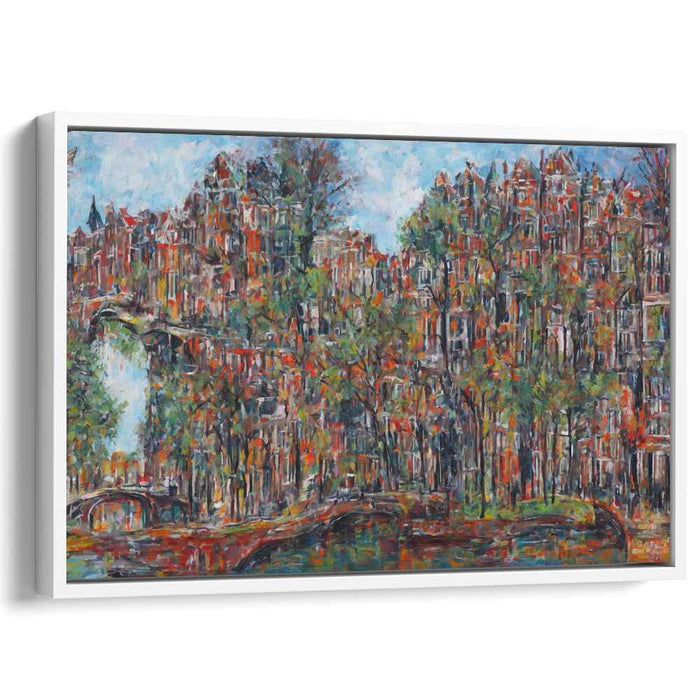 Bridges' Melody: Impressionist Cityscape with Bridges and Waterways