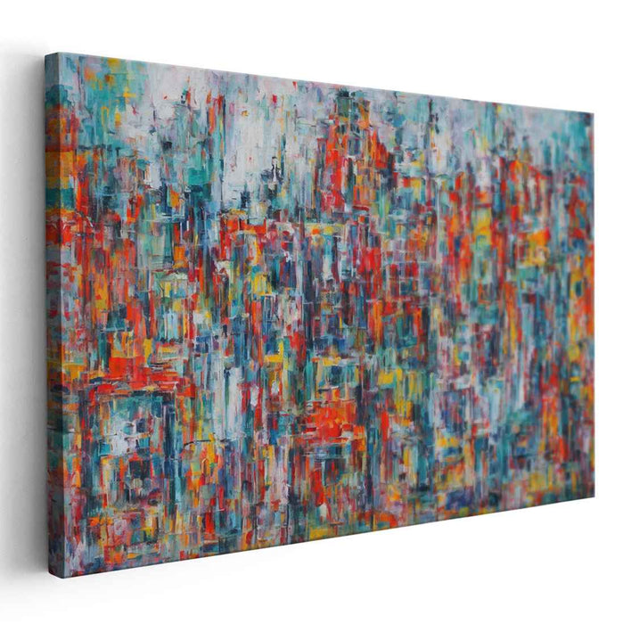 Urban Abstracticity: Abstract Expressionist Cityscape Canvas Art Print