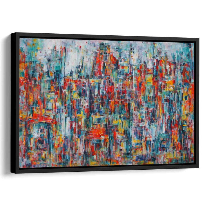 Urban Abstracticity: Abstract Expressionist Cityscape Canvas Art Print