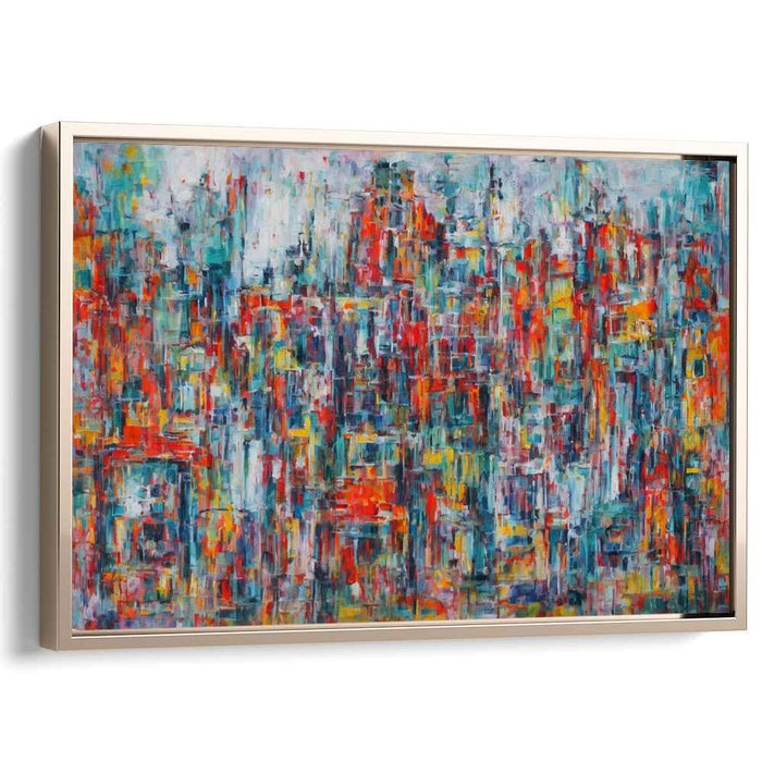 Urban Abstracticity: Abstract Expressionist Cityscape Canvas Art Print