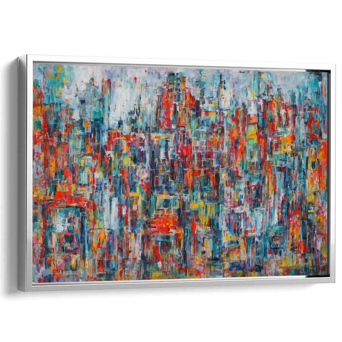 Urban Abstracticity: Abstract Expressionist Cityscape Canvas Art Print