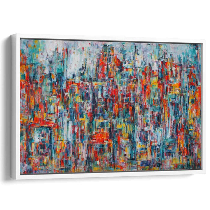 Urban Abstracticity: Abstract Expressionist Cityscape Canvas Art Print