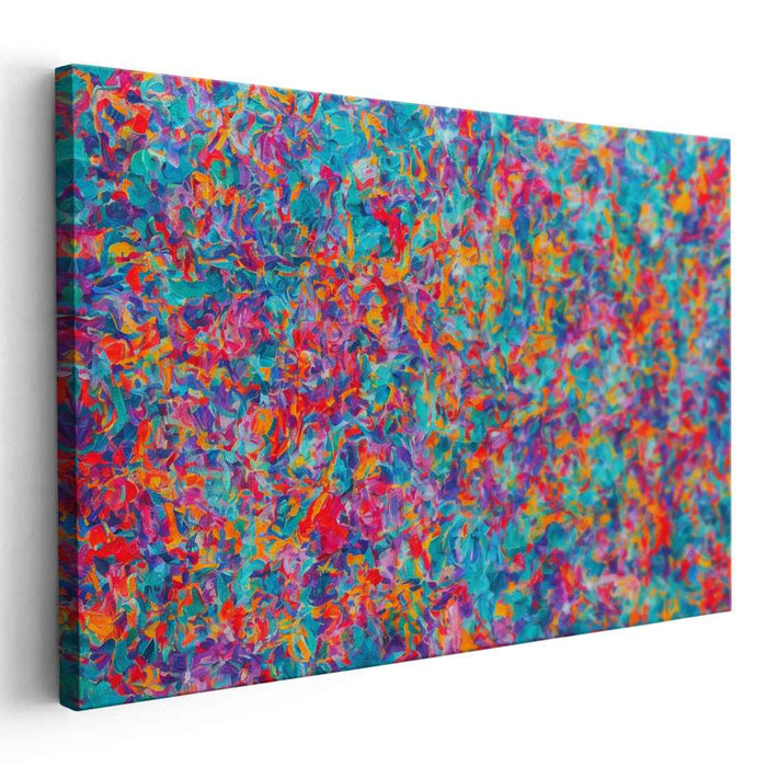 Carnival of Hues: Abstract Expressionist Color Fusion Canvas Art Print