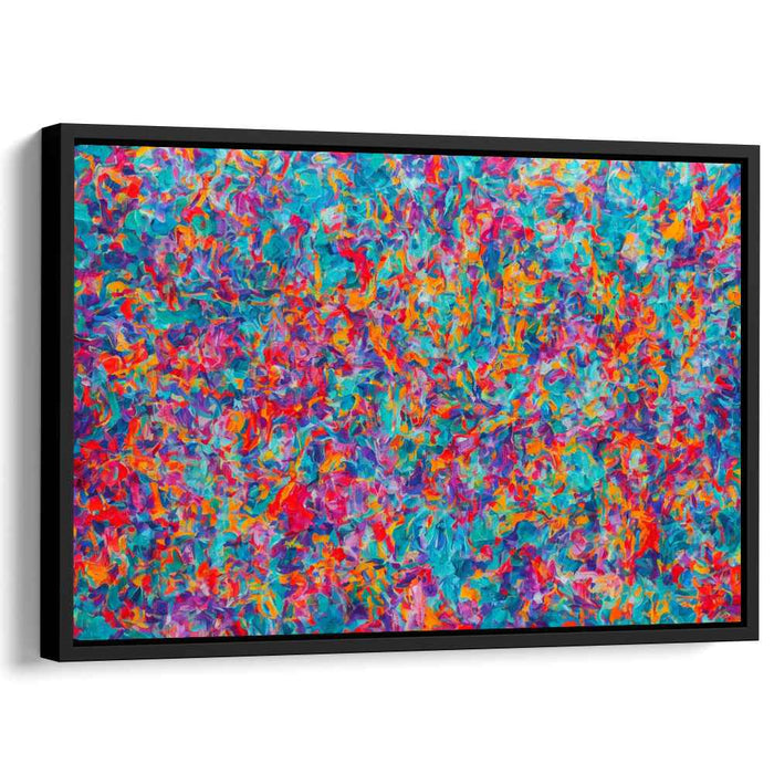Carnival of Hues: Abstract Expressionist Color Fusion Canvas Art Print