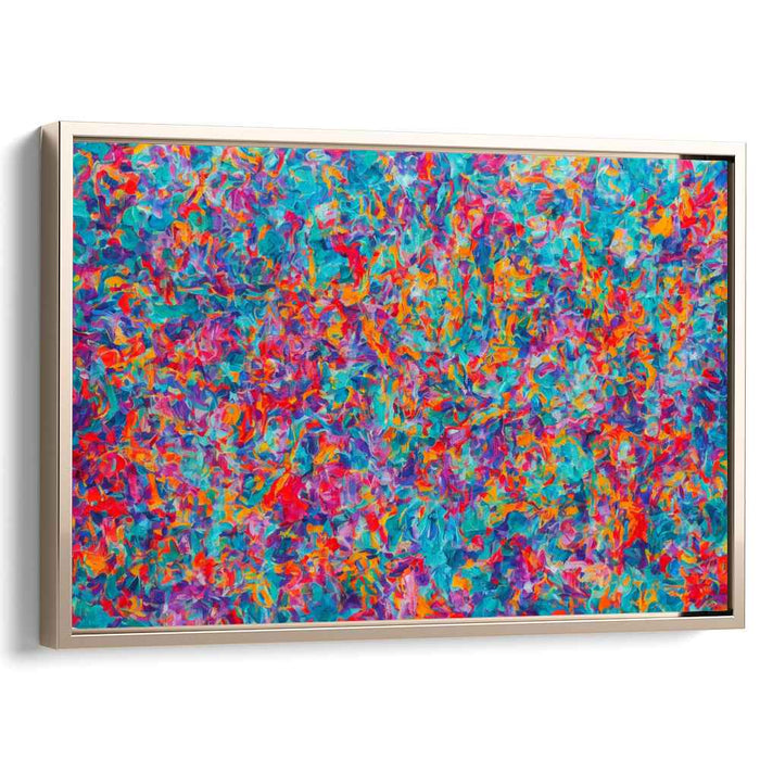 Carnival of Hues: Abstract Expressionist Color Fusion Canvas Art Print