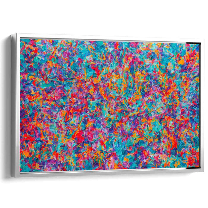 Carnival of Hues: Abstract Expressionist Color Fusion Canvas Art Print