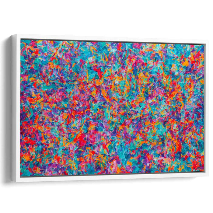 Carnival of Hues: Abstract Expressionist Color Fusion Canvas Art Print