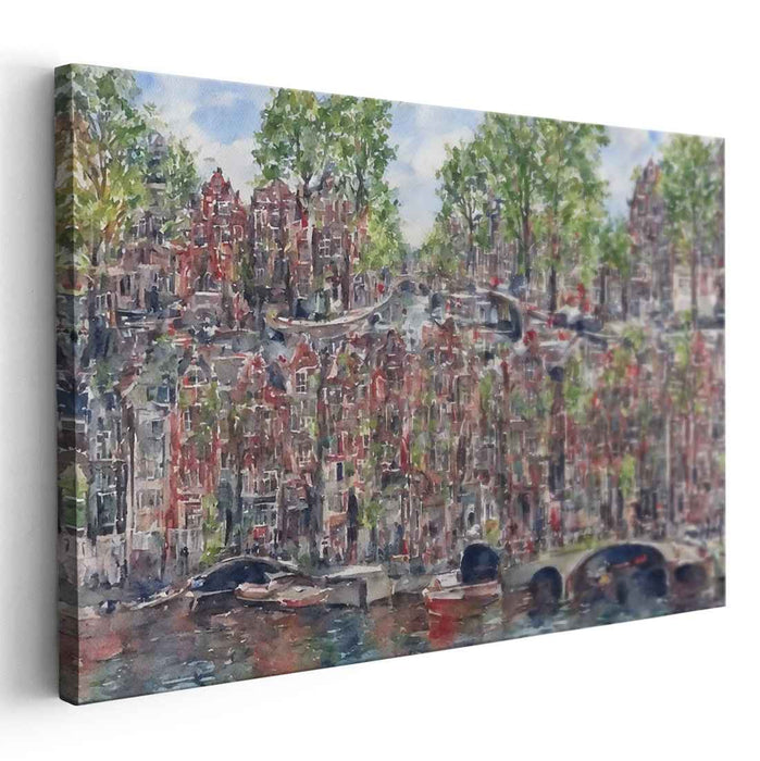 Canal Dreams: Impressionist Reflections of Amsterdam Canvas Art