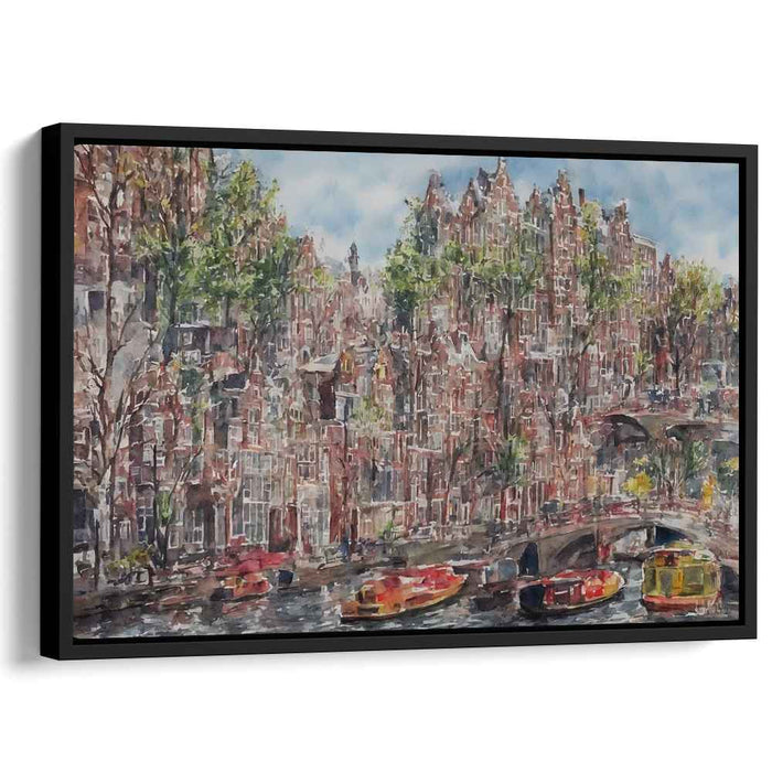 Canal City Reverie: A Watercolor Impression of Amsterdam