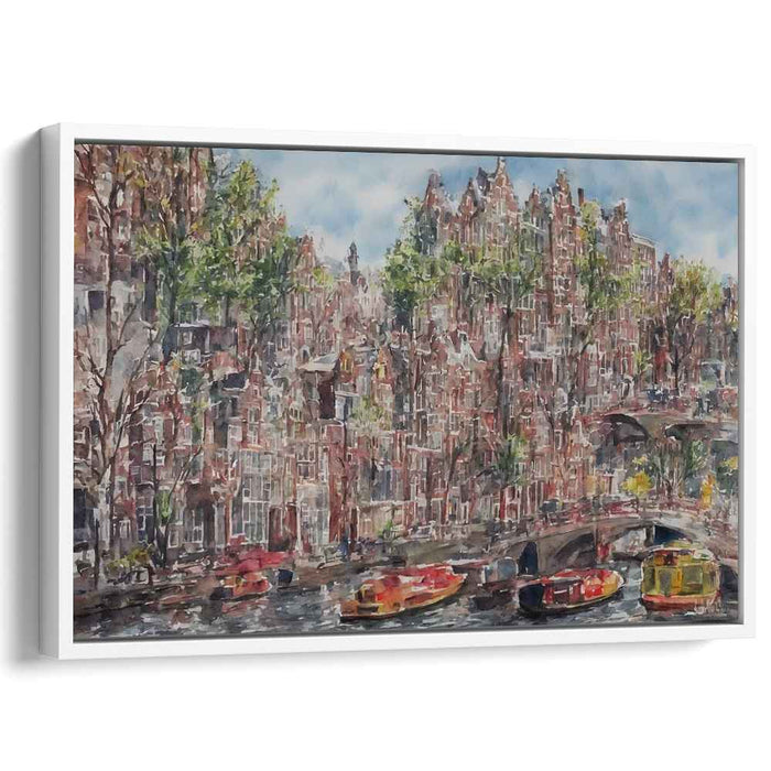 Canal City Reverie: A Watercolor Impression of Amsterdam