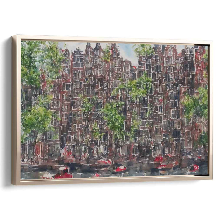 Canal Dreamscape: Watercolor Cityscape of Amsterdam