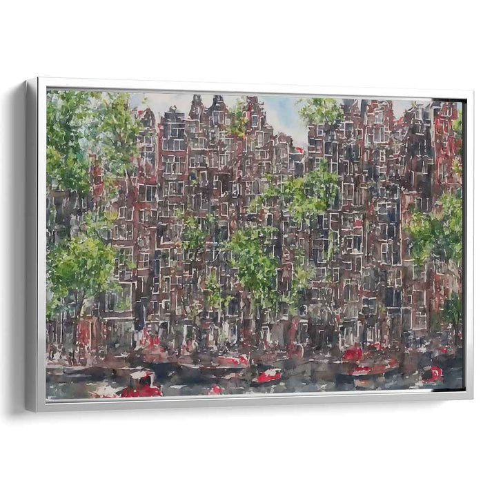 Canal Dreamscape: Watercolor Cityscape of Amsterdam