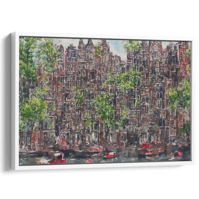 Canal Dreamscape: Watercolor Cityscape of Amsterdam