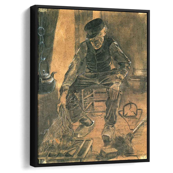 An Old Man Putting Dry Rice on the Hearth (1881) by Vincent van Gogh