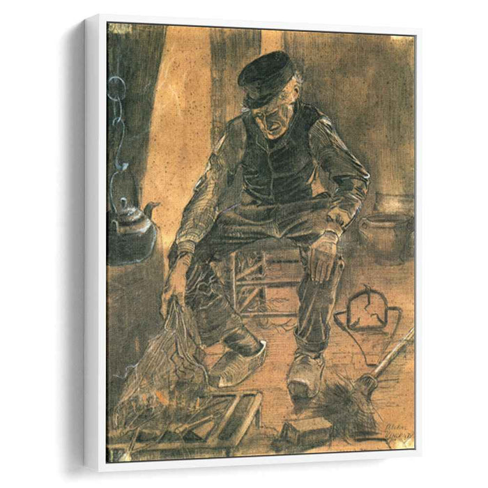 An Old Man Putting Dry Rice on the Hearth (1881) by Vincent van Gogh