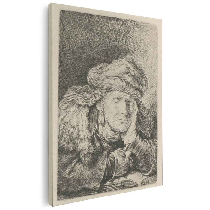 An Old Woman, Sleeping by Rembrandt