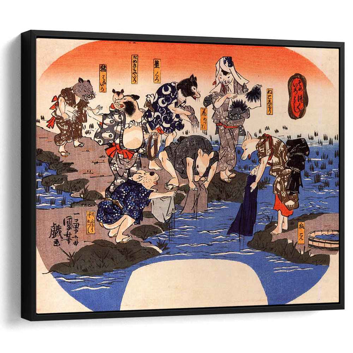 Animals dyeing fabrics by Utagawa Kuniyoshi