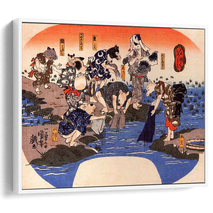 Animals dyeing fabrics by Utagawa Kuniyoshi