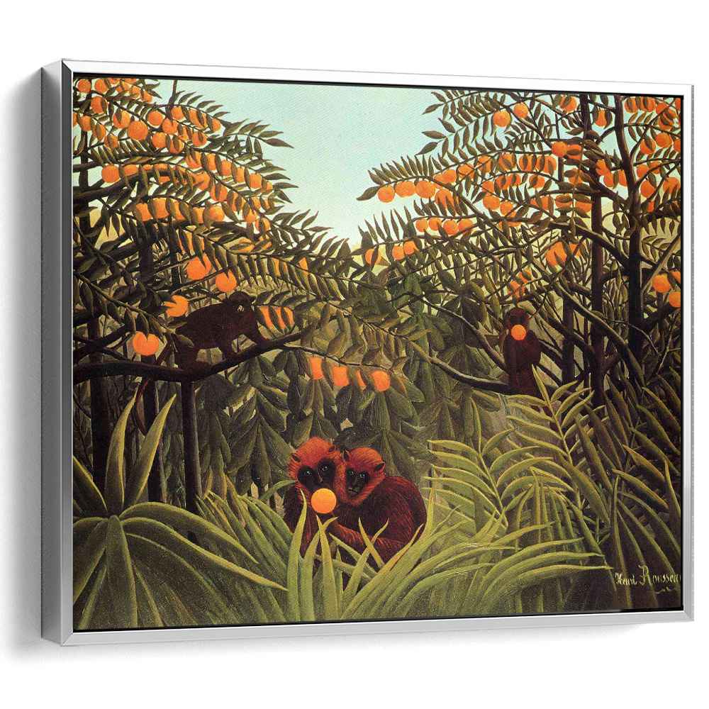 Apes in the Orange Grove (1910) by Henri Rousseau - Canvas Artwork