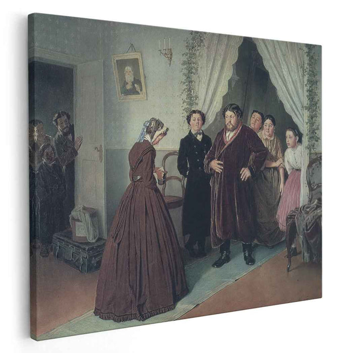 Arrival of a New Governess in a Merchant House (1866) by Vasily Perov