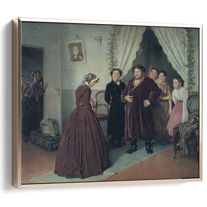 Arrival of a New Governess in a Merchant House (1866) by Vasily Perov