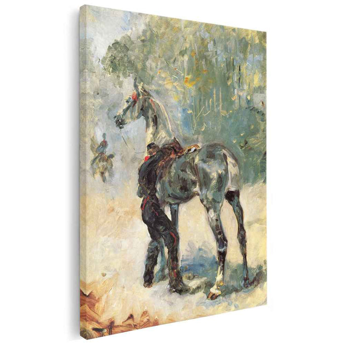 Artilleryman Saddling His Horse (1879) by Henri de Toulouse-Lautrec