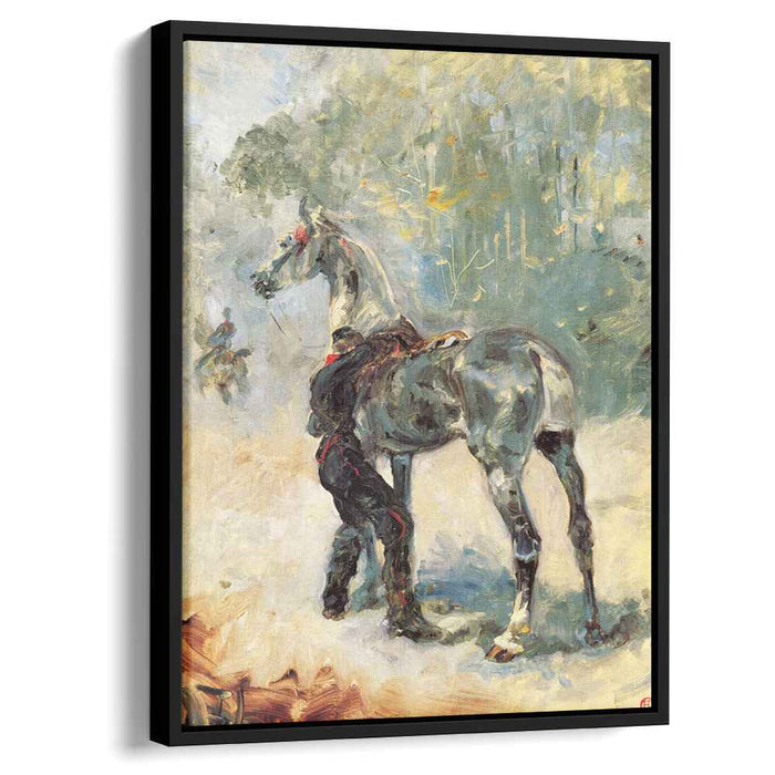 Artilleryman Saddling His Horse (1879) by Henri de Toulouse-Lautrec