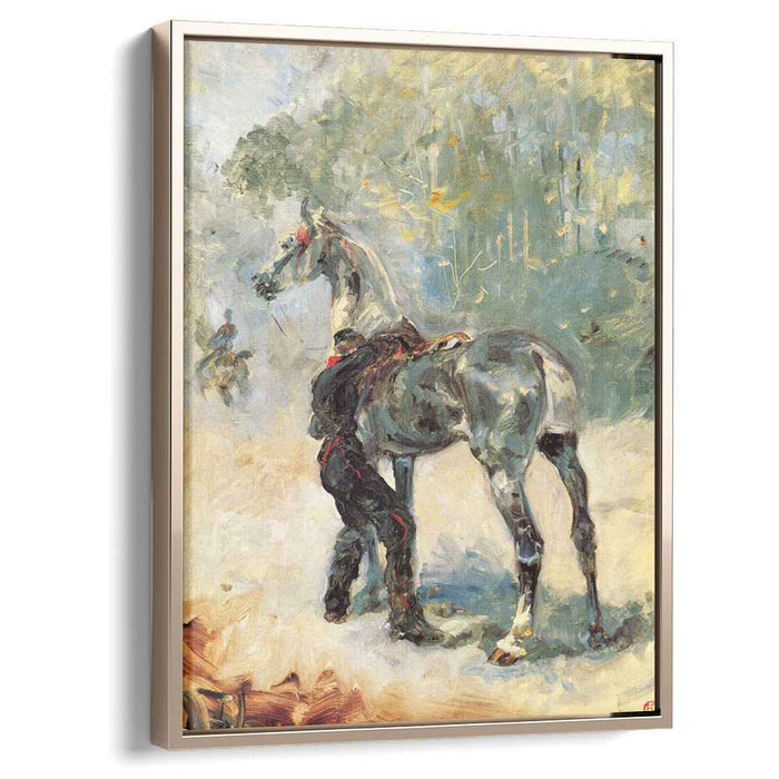 Artilleryman Saddling His Horse (1879) by Henri de Toulouse-Lautrec