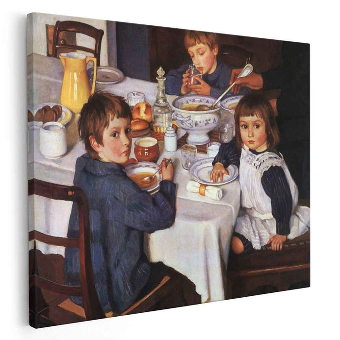 At breakfast (1914) by Zinaida Serebriakova