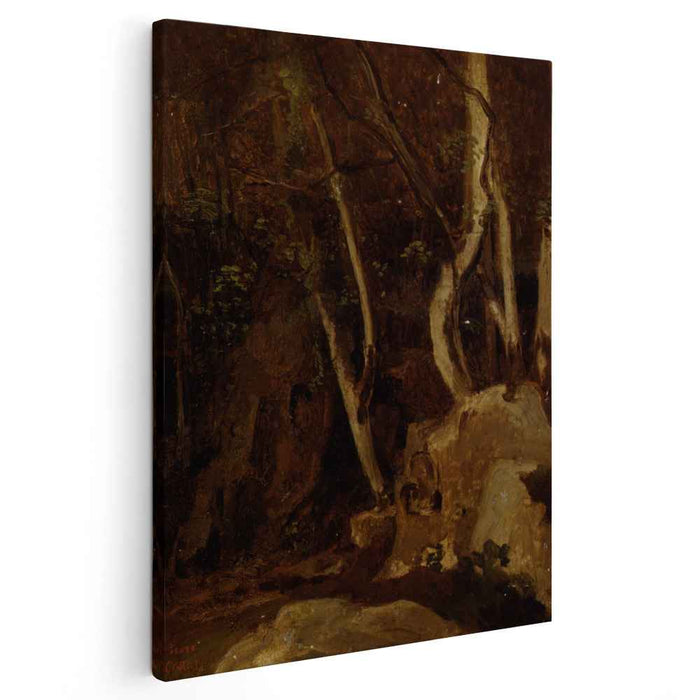 At Civita Castellana, Wooded Rocks by Camille Corot