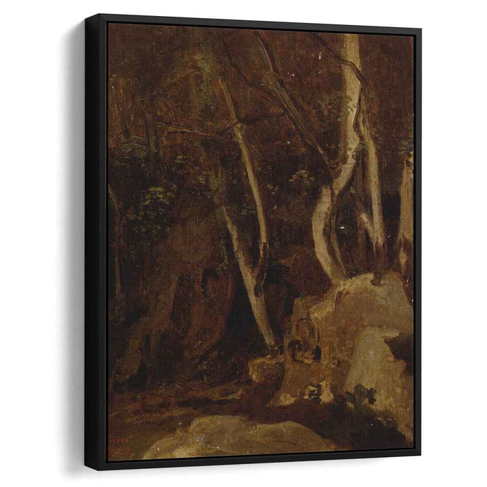 At Civita Castellana, Wooded Rocks by Camille Corot