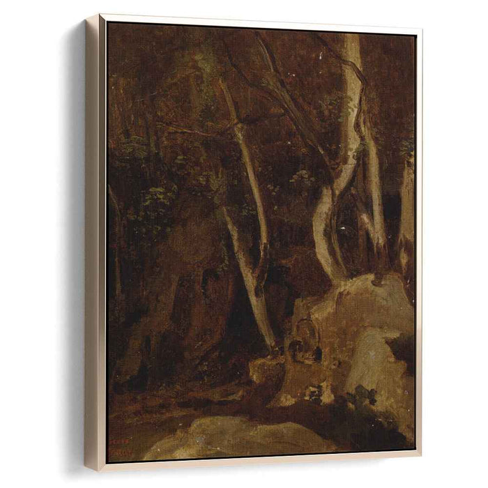 At Civita Castellana, Wooded Rocks by Camille Corot