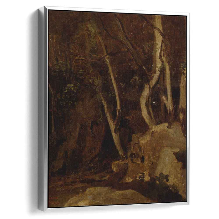 At Civita Castellana, Wooded Rocks by Camille Corot