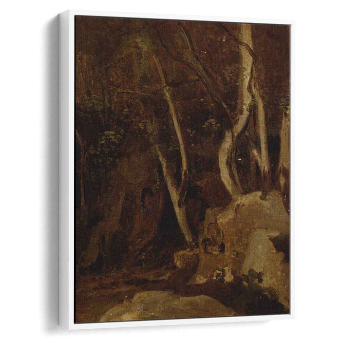 At Civita Castellana, Wooded Rocks by Camille Corot