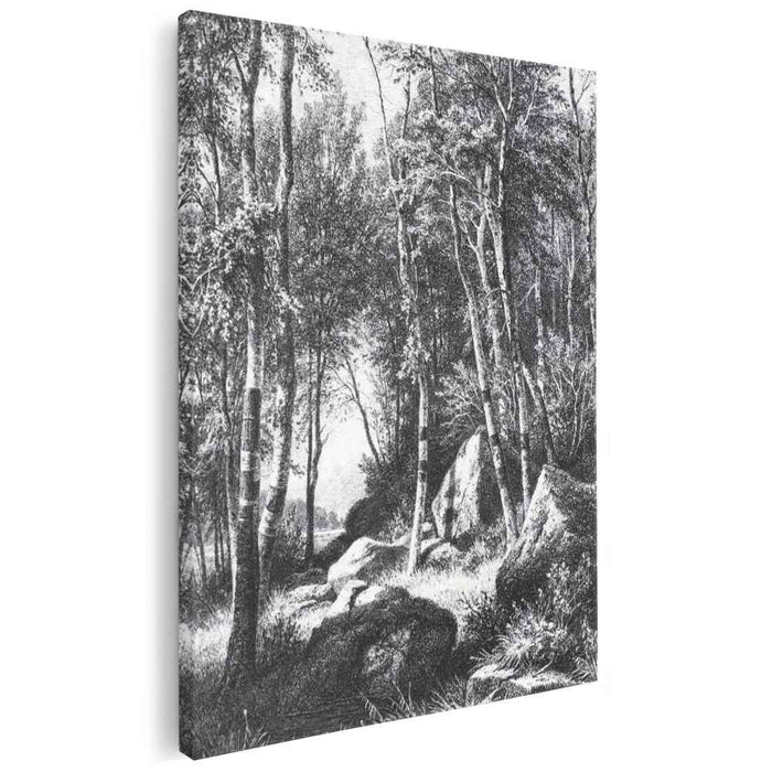 At the edge of a birch grove. Valaam (1860) by Ivan Shishkin