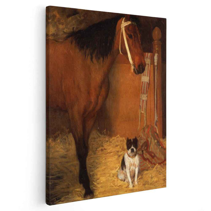At the Stables, Horse and Dog by Edgar Degas