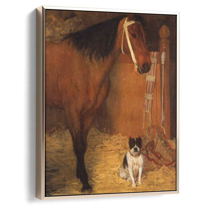 At the Stables, Horse and Dog by Edgar Degas
