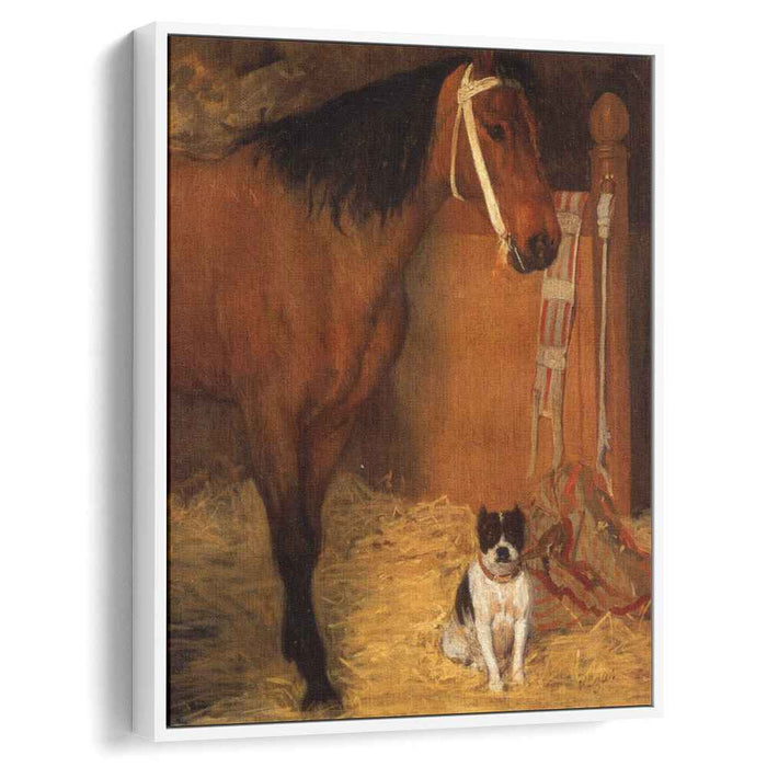 At the Stables, Horse and Dog by Edgar Degas
