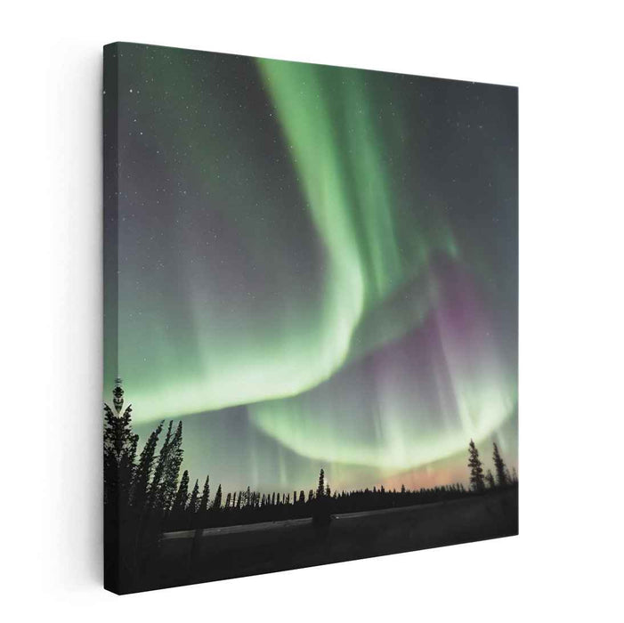 Enchanted Aurora Borealis Glow: Captivating Northern Lights Canvas Art Print