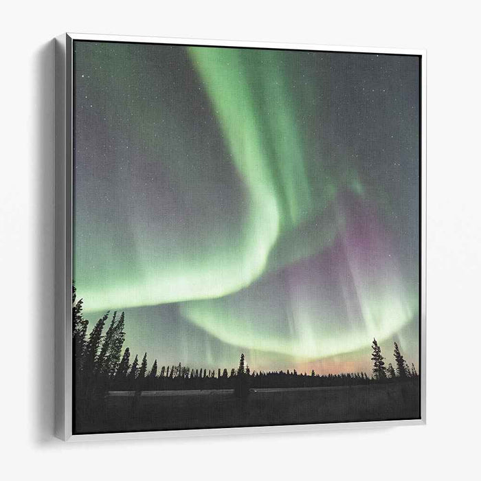 Enchanted Aurora Borealis Glow: Captivating Northern Lights Canvas Art Print