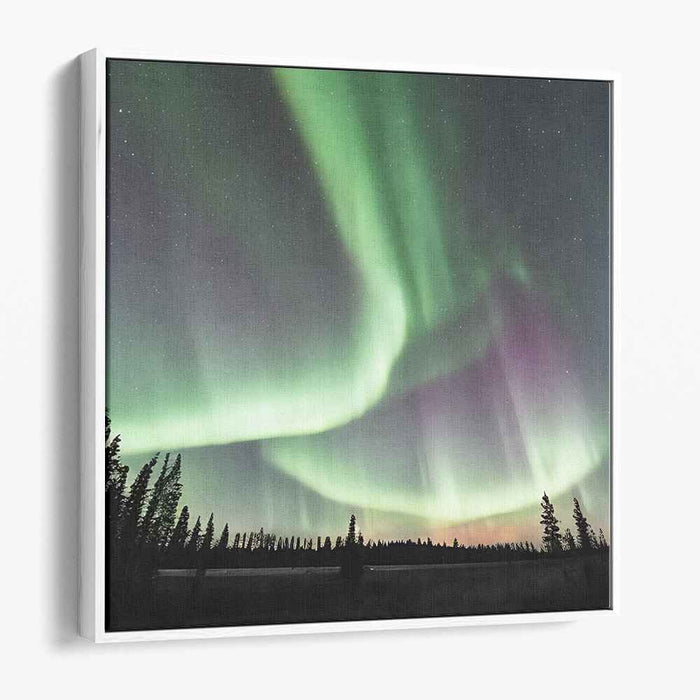 Enchanted Aurora Borealis Glow: Captivating Northern Lights Canvas Art Print