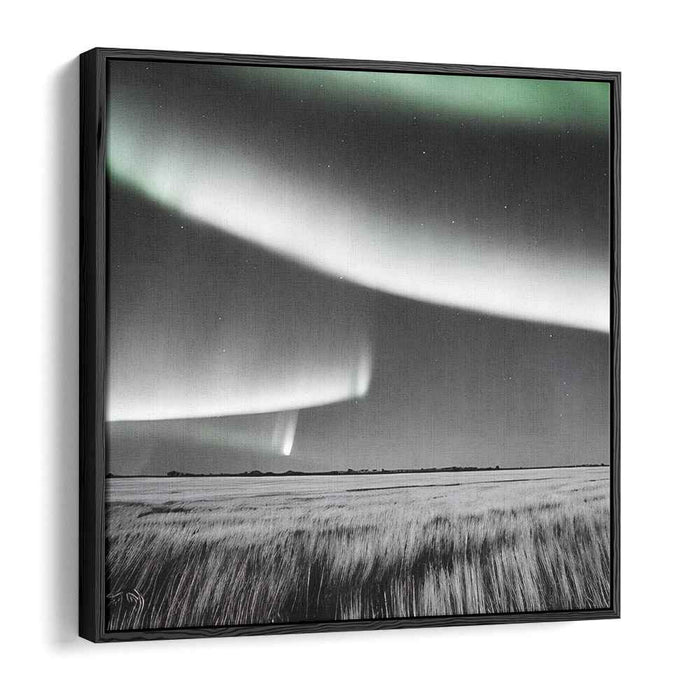 Vivid Skies Dance: Contemporary Aurora Borealis Landscape Canvas Art