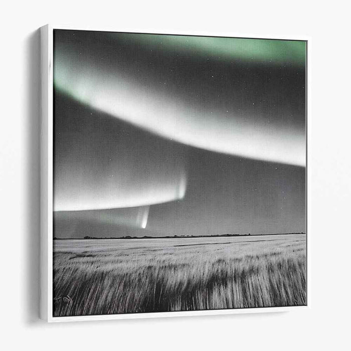 Vivid Skies Dance: Contemporary Aurora Borealis Landscape Canvas Art