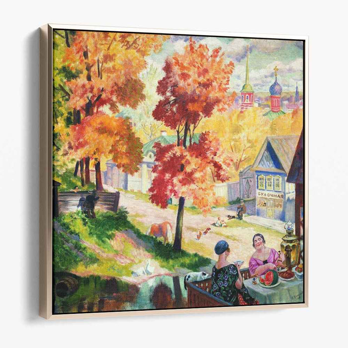 Autumn in the province. Teatime (1926) by Boris Kustodiev