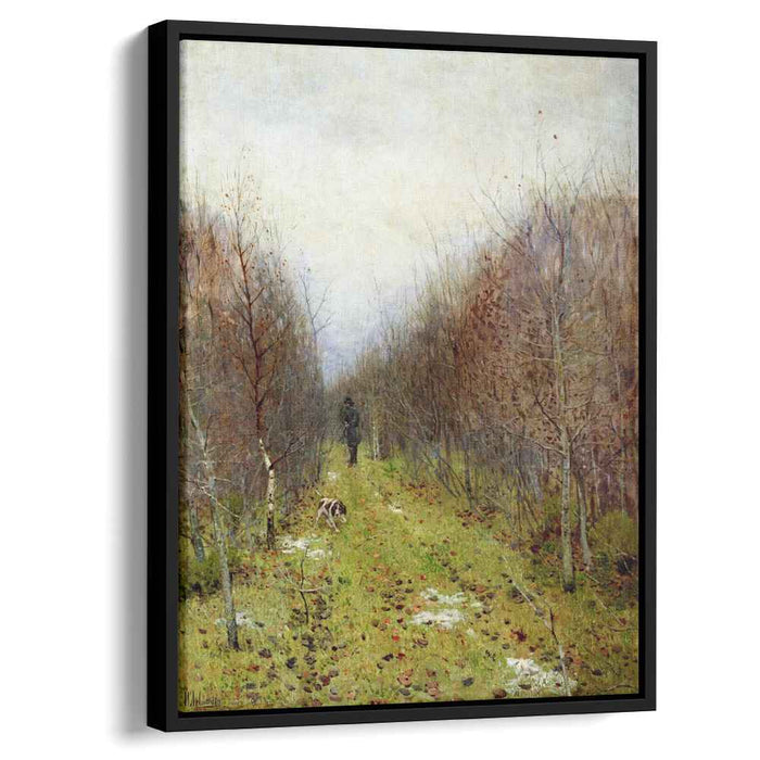 Autumn landscape with hunter (1880) by Isaac Levitan